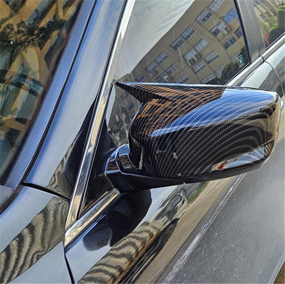 Carbon Fiber Look OX Horn Rear View Side Mirror Cover Trim For Honda Accord 2008