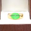 Jade Oval Cut With 925 Sterling Silver Gold Plated Ring For Men's #B161 JL375675688443