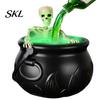 Dekoracja Halloween Wewnętrzna Kociołek Czarownicy, Duże Plastikowe Czarne Wiadro z Pływającą Butelką Eliksiru, Artefakt Atmosfery Straszny Garnek Zupy Dekoracja do Domu