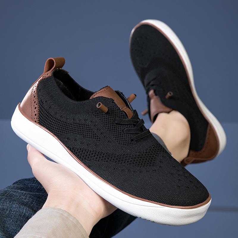 Men's Cross-Border Slip-On Shoes: Breathable Mesh Fly-Knit, Lightweight, Super Soft, Sizes 46-48 for Summer