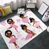 Kreslené černé dívky koberce do ložnice Krásná dekorace dětského pokoje Koberce Fialový koberec Podložka na podlahu do obývacího pokoje, pokoje na sezení, herny