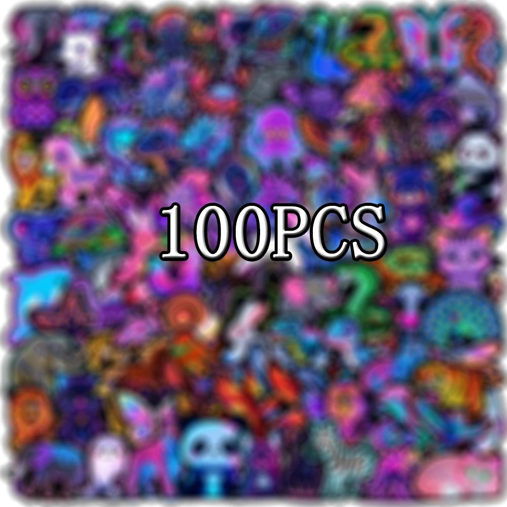 1050 100PCS Neon Style Animal Stickers Cute Kawaii Panda Cat For DIY Suitcase Laptop Luggage Graffiti Sticker Decal Kids Gift