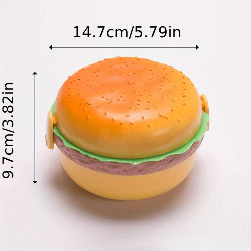

Creative New Children s Hamburger Lunch Box Cute Double Layered Hamburger Bento Box School Food Container Fork Cutlery Set