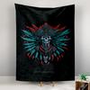 Tapestry Aztec Skull Teal Feather Headdress Tribal Poster Wall Art for Teen Room