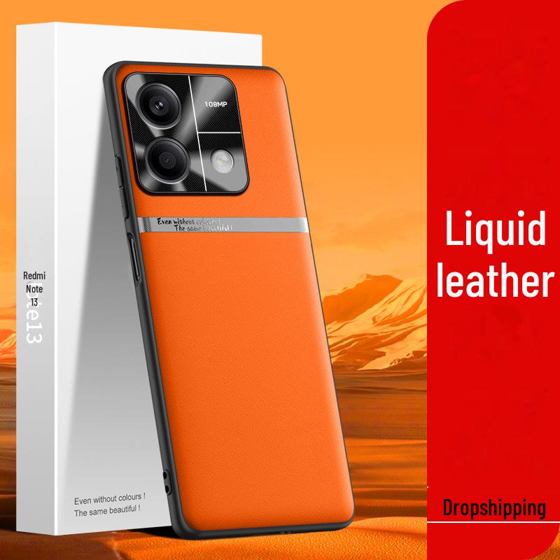 Tekuté kožené pouzdro Redmi Note 13: Ochranný kryt proti pádu a znečištění z jednoho kusu