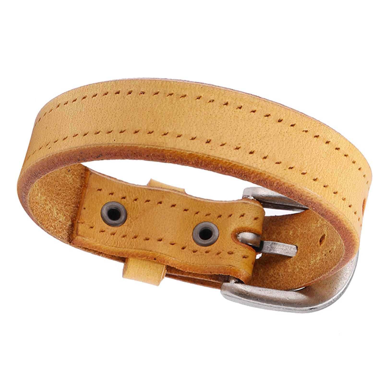 

Стильный Кожаный Браслет Ручной Работы Браслет из Кожаного Ремешка Кожаный Ремешок Наручные Украшения Подарок для Любителей Моды жёлтый