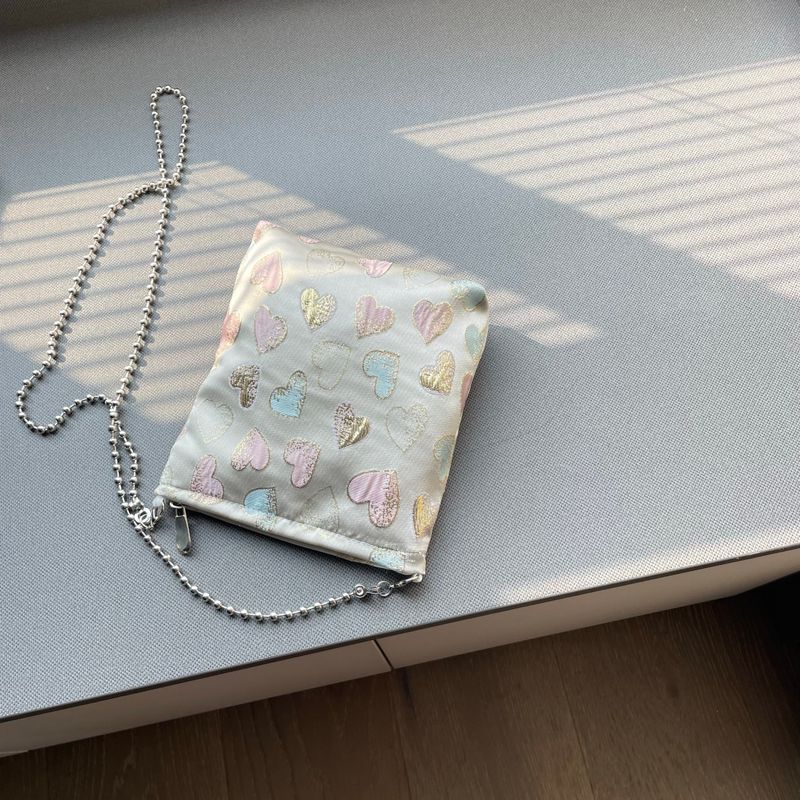 

2025 Summer New Sweet Love Chain Bag Women All-Match Shoulder Mobile Phone Bag Cute Walking Bag Portable Small Bag 1.1 m ball chain