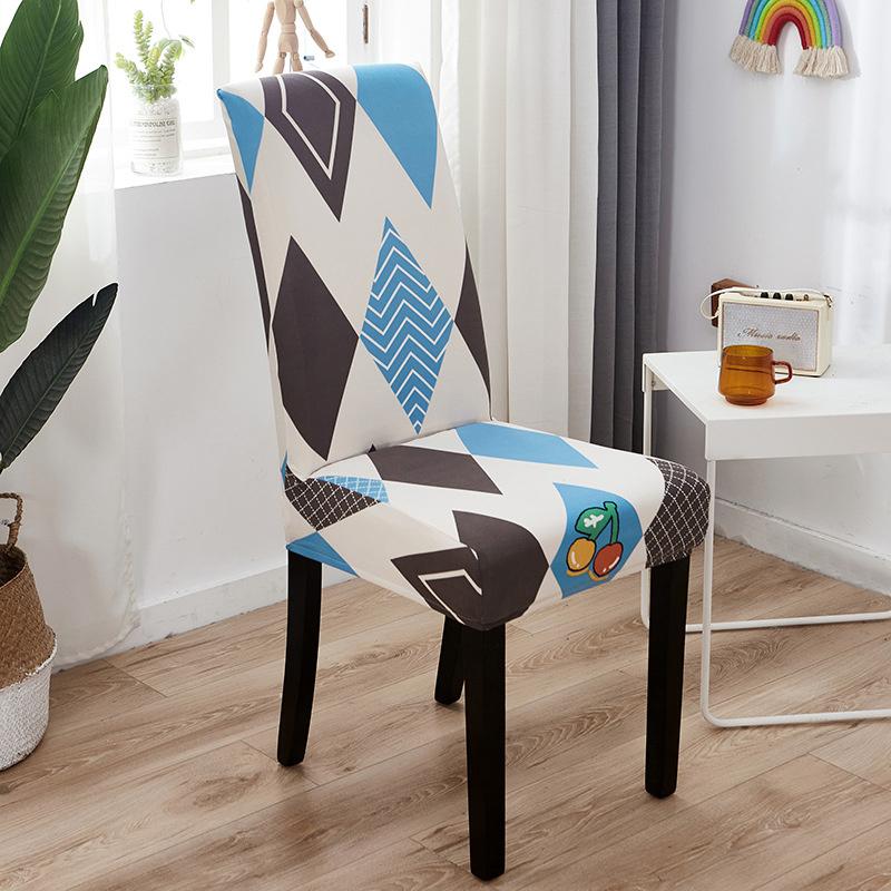 Simple Printed One Piece Elastic Chair Cover for Home Office Dinner Room  Dustproof Chair Seat Cover Home Chair Slipcover Case