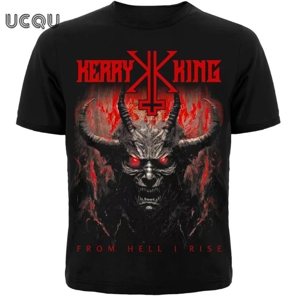 Kerry King From Hell I Rise Printed T-Shirt Street Retro Hip-Hop Rock Band Short-Sleeved Casual Versatile Men's Women's T-Shirt