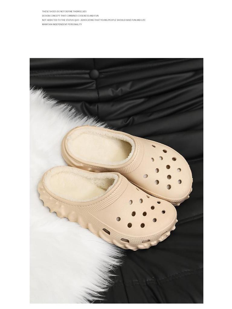 2025 Winter Fleece-Lined Closed-Toe Shoes - Warm, Thick Cotton Slippers for Couples