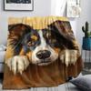 1Pc Cute Dog Print Flannel Blanket, High Quality Comfortable for All Seasons, Home Decor, Warmth and Comfort, Perfect for Christmas Gifts