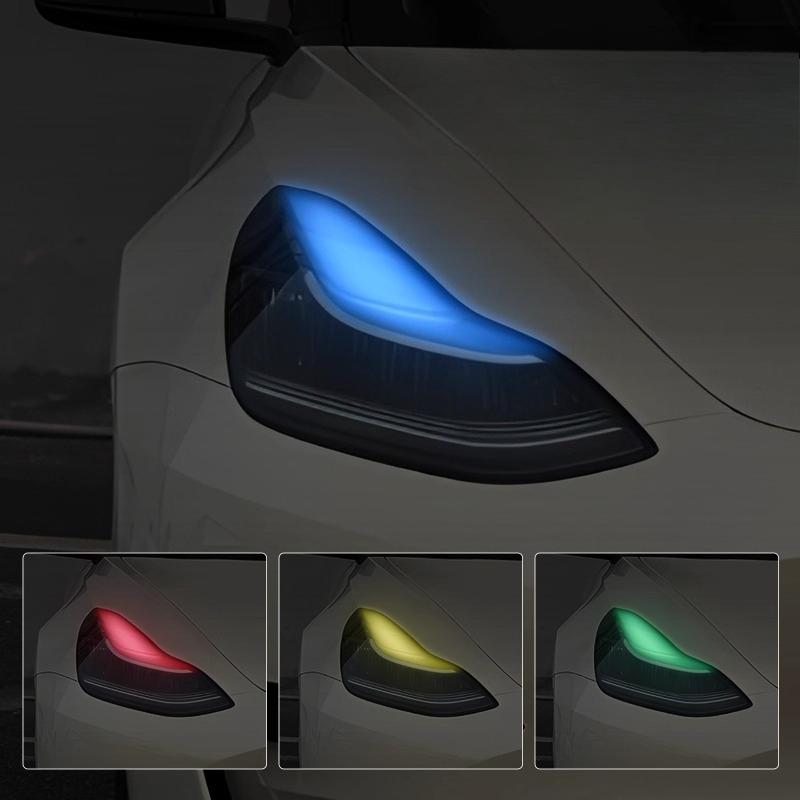 For Tesla Model3/Y Car Headlight Color-changing Film Daytime Running Lights Light Color-changing Film Car Sticker Modification
