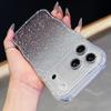 KEYSION Gradient Glitter Jewelled Phone Case for iPhone 16 17 Pro Max Air 16 Plus Wavy Border Lens Protector Shockproof Cover