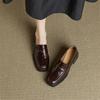 Fashion New Spring/autumn Genuine Leather Women Shoes Square Toe Loafers Shoes for Women Fashion Retro Chunky High Heels Women Pumps
