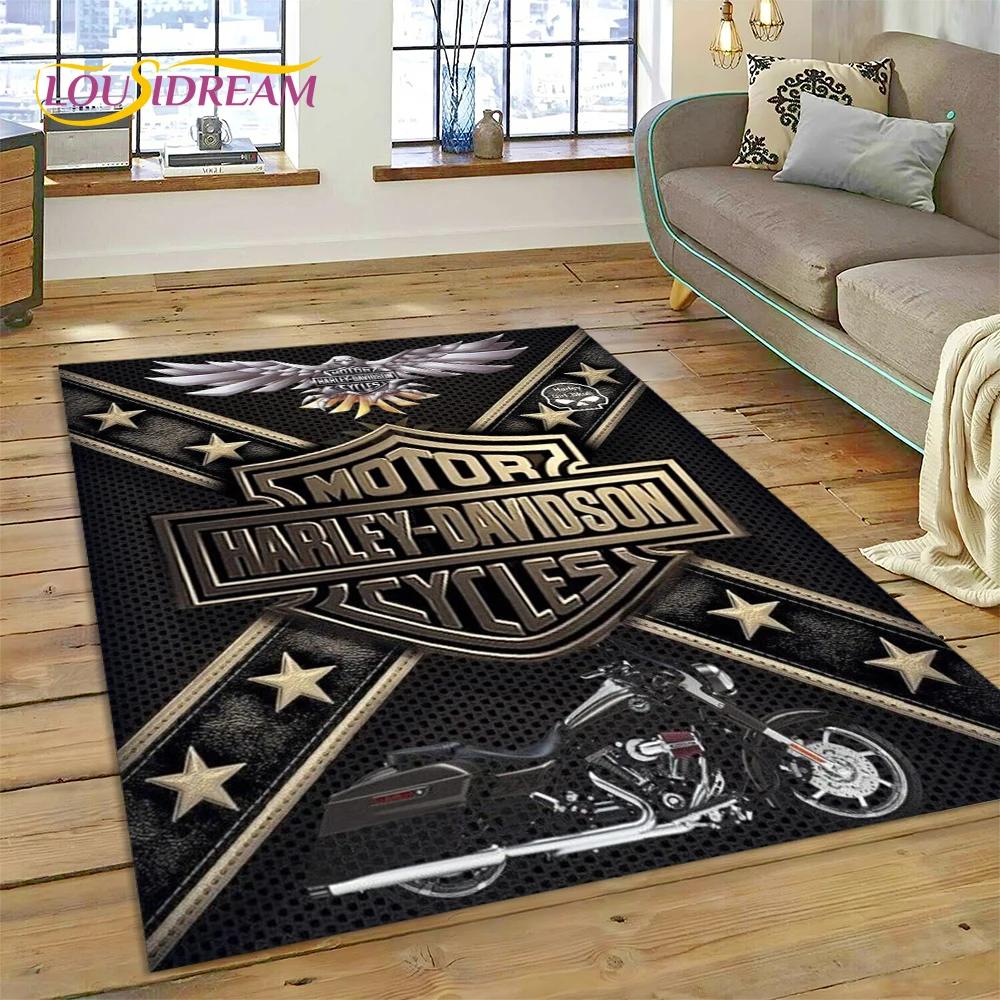 

27 Style Harley-y Motorcycle Logo Rug Carpet for Living Room Bedroom Home Decor,floor Mat Non-slip for Sofa Doormat Gift kids 60x90cm