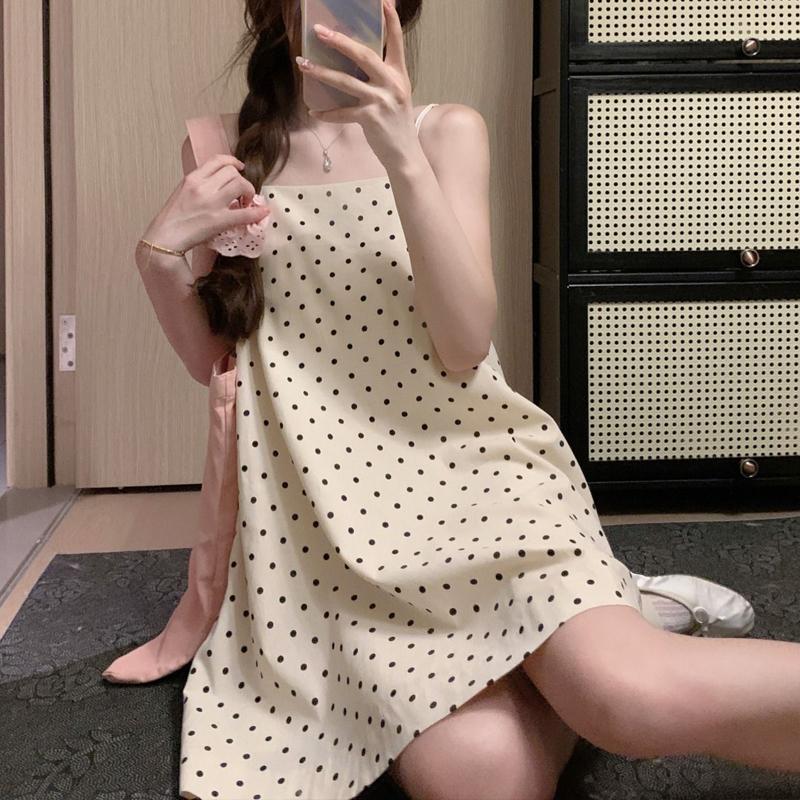 

Очень большое белое платье-бретелька в горошек для женщин, многослойное платье с верхом, летняя юбка трапециевидной формы, закрывающая живот 4XL
