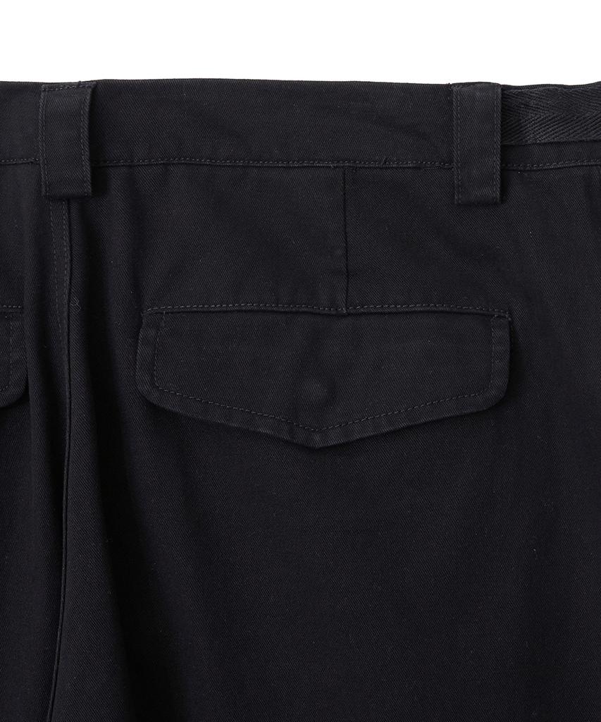 HOOVES Fade Cotton One-Pleat Pants [Black]