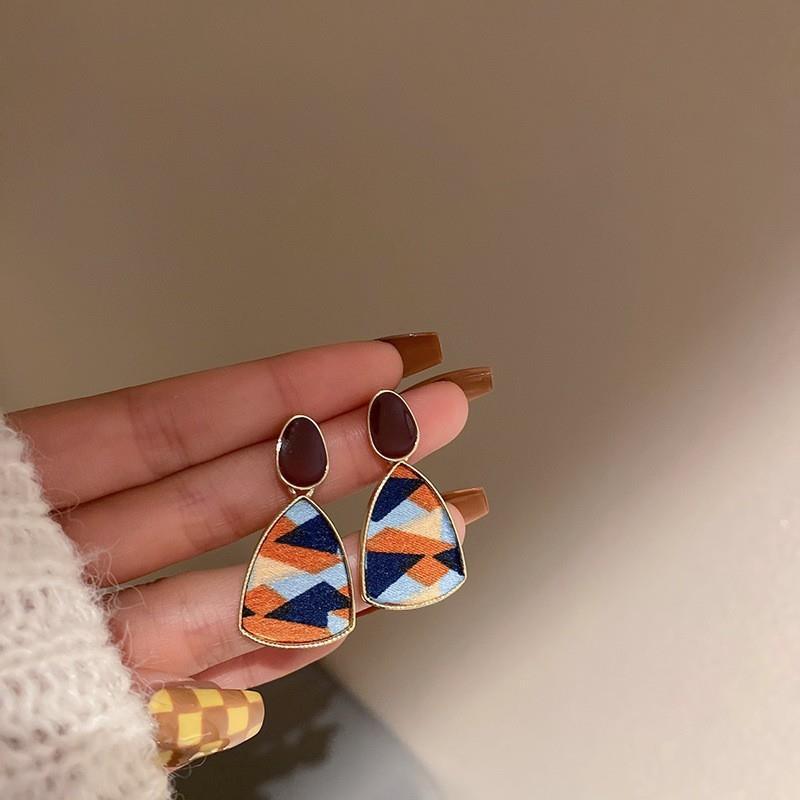 Silver Needle Mori-Style Statement Stud Earrings - High-End European & American Fashion for Women