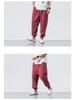 2022 Men's Loose Linen Ankle-Length Drawstring Trousers - Youthful Spring/Summer Style, Plus Size, Solid Color.