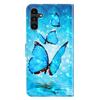 For Samsung Galaxy A55 5G Magnetic Phone Case 3D Pattern Folio Stand Cover with Wrist Strap