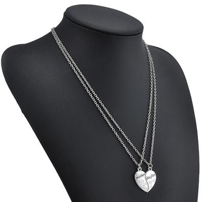2 pezzi/set calda madre figlia ciondolo a forma di cuore collana abbinata regalo di Natale gioielli