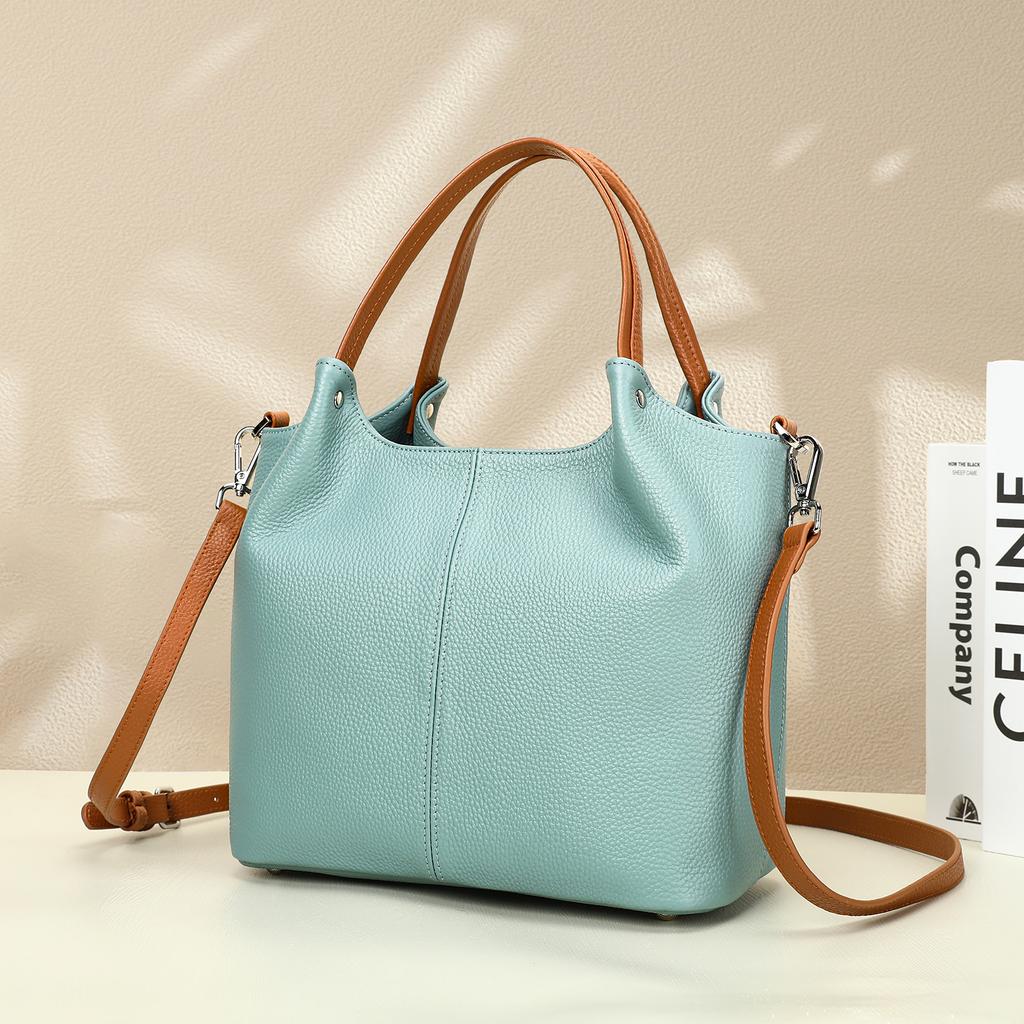 Large-capacity Single-shoulder Bag, Fashionable and Versatile Genuine Leather Tote Bag, Multi-pocket Handbag, Crossbody Bag