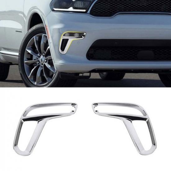 Chrome Front Fog Light Lamp Cover Trim Frame For Dodge Durango + Exterior