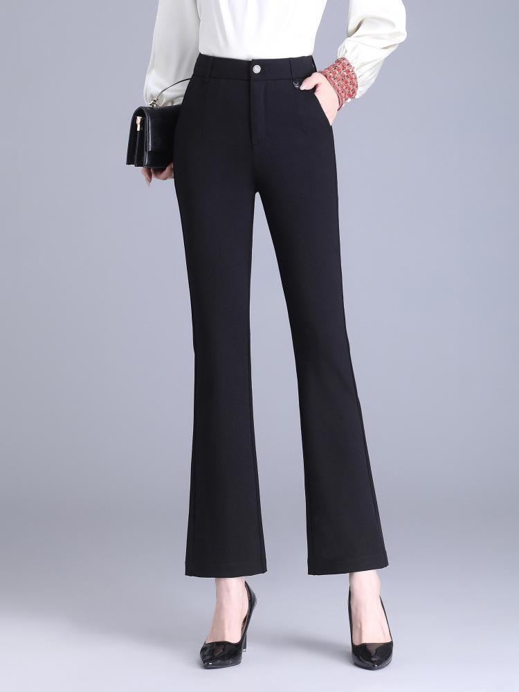 Women s 2025 High-Waist Drapey Flared Trousers - Slim Fit 30/2XL