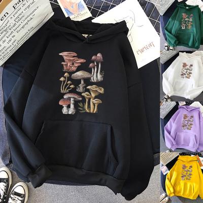 Women's Fashion Casual  Print Hooded Sweatshirt Loose Sports Tops Pullover