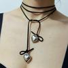 European and American Sweet and Cool Wind Pulling Adjustable Choker Female Simple Personality Metal Feeling Small Love Peach Heart Pendant Necklace