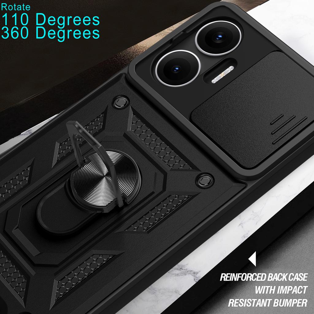 AMORUS For Xiaomi Poco F7 5G/Redmi Turbo 4 Pro 5G Case Kickstand PC+TPU Phone Cover with Camera Lens Slider