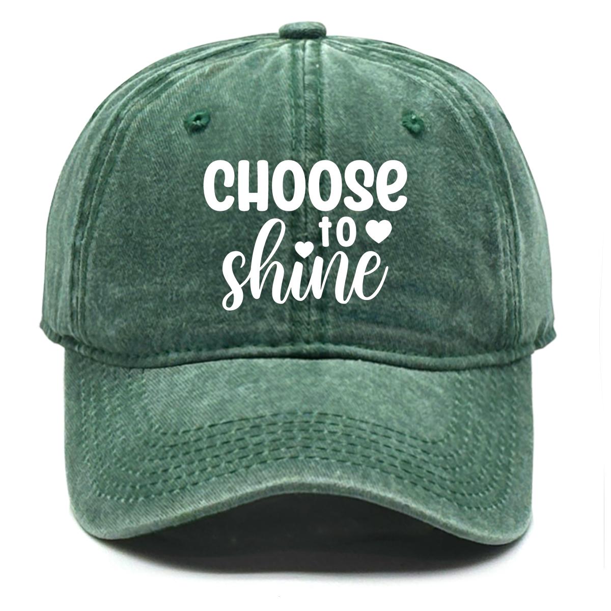 

choose to shine Print Adjustable Baseball Hat, White Text Trucker Hat Inelastic Cozy Breathable Slouchy Snapback Baseball Cap as the picture зелёный