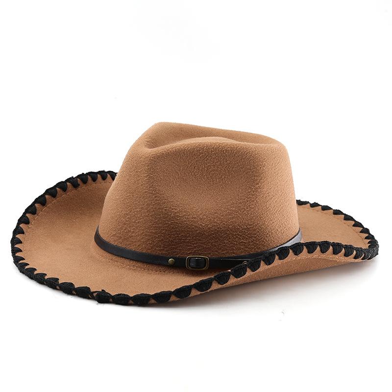 Woolen hat fall and winter hemming men's and women's jazz gift ancient fashion western cowboy hat