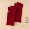 Kadın Saf Kaşmir Kıvrımlı Kenarlı Parmaksız Eldivenler - Sıcak, Dokunmatik Ekran Uyumlu, Bisiklet, Sürüş, Yazma İçin