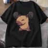 Capybara Print Unisexs Tshirt Round Neck Short Sleeves Hiphop Top Funny Capybara Lifting Print Tshirts Gym Lover Streetwear Tops