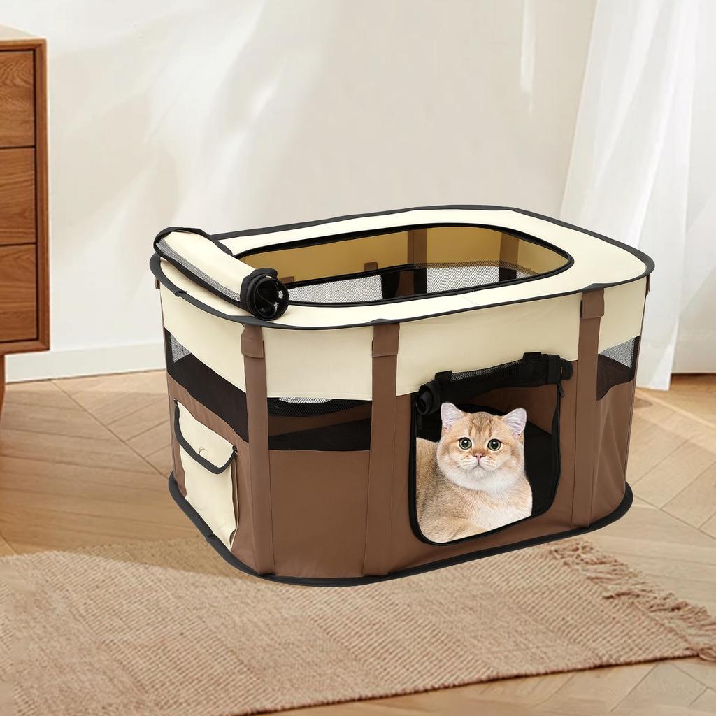 Katzenzubehör Faltbares Katzen-Hunde-Nest Laufstall mit Dach cket Rechteckiges Haustierzelt Laufstall Wasserdichte Käfig Tragbarer Haustierzaun