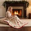 Lightweight Travel Blanket Flannel Christmas Throw Snowy House Tree Blanket Xmas Cozy Plush Portable Couch