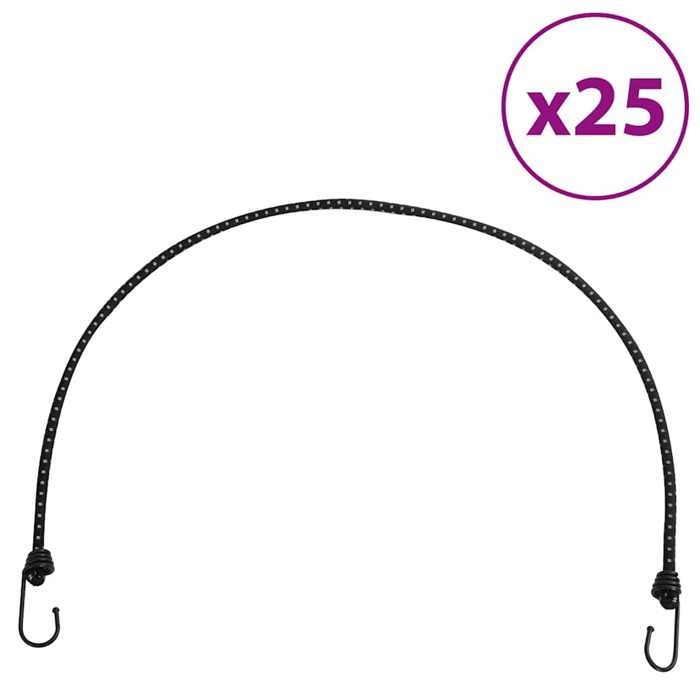 VidaXL Cordes élastiques avec bandes réfléchissantes et crochets 25pcs, cordon élastique avec crochet, sangle élastique avec 4008155