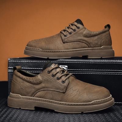 Klassische Marke Herren Echtlederschuhe Herren Oxford Schuhe mit dicker Sohle Herrenmode Freizeitschuhe Schlichte Herren Businessschuhe