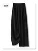 2025 Women's Gray Wide-Leg Floor-Length Pants - Summer Slimming, Loose Fit with a Drapey High-End Feel