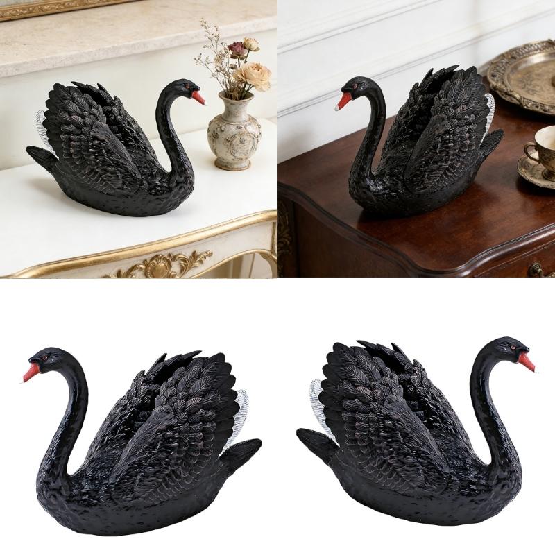 Geese Figurine Realistic Geese Statue Sculpture Farm Animal Model Collections Table Centerpieces Ornament Home Decors