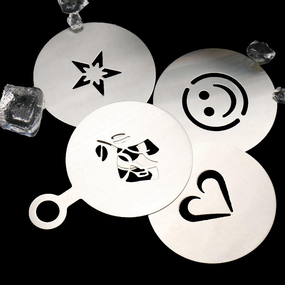 Coffee Stencil 3 Pieces Latte Art Stencils for Coffee Decorations Cappuccino Mold Fancy Coffee Printing Model Art Coffee Tools