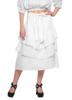 Moomaya Solid Cotton Skirts For Women Knee Length With Lace Belt Ruffle