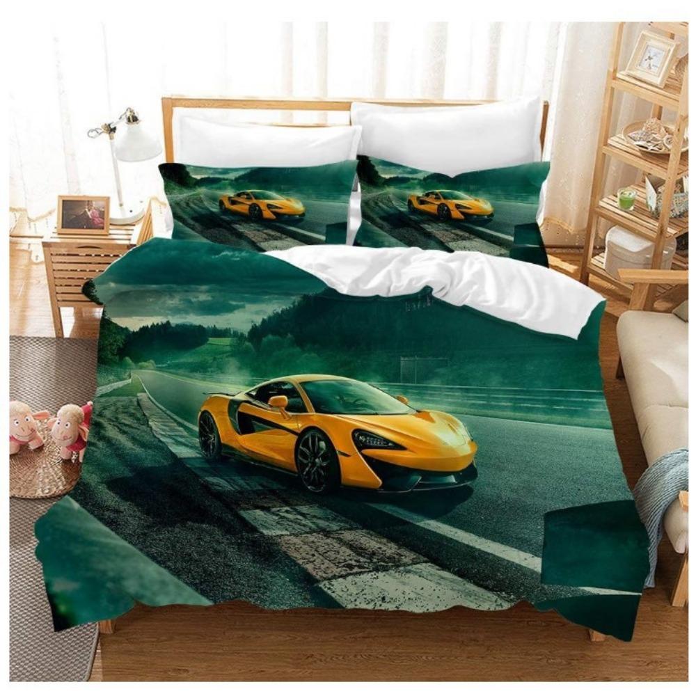 Luxury Car Duvet Cover Set Cartoo Bedding Set for Kids Boys Polyester Bedding Set King Size