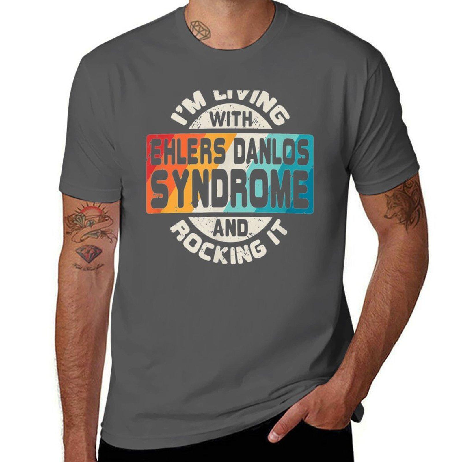 I m Living With Ehlers Danlos Syndrome And Rocking It T-Shirt t shirts with prints mens graphic t shirts T-Shirt 4XL