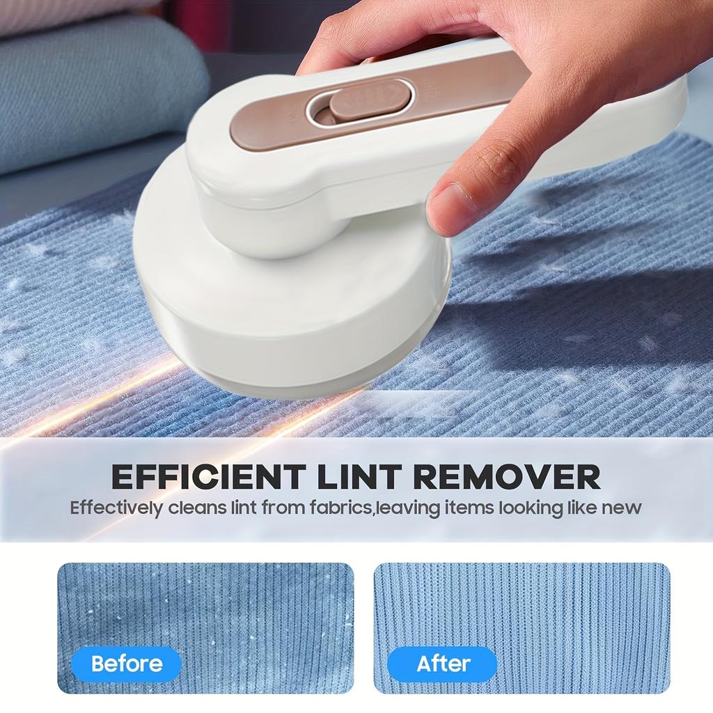 Portable Rechargeable Lint Remover with Cleaning Brush - Effective Fabric Shaver for Clothes, Furniture, And Carpets - Includes USB Cable