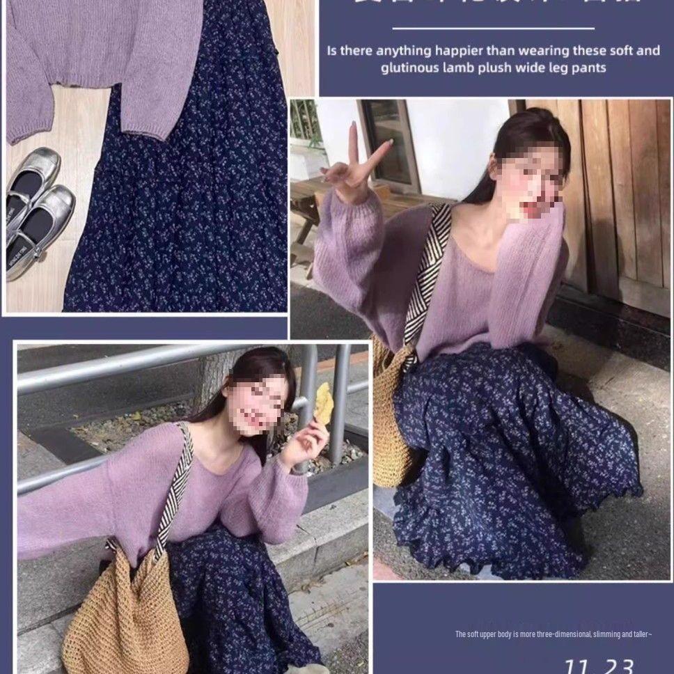 Retro Dark Blue Floral High-Waisted Midi A-line Skirt for Women - Spring 2025 Collection