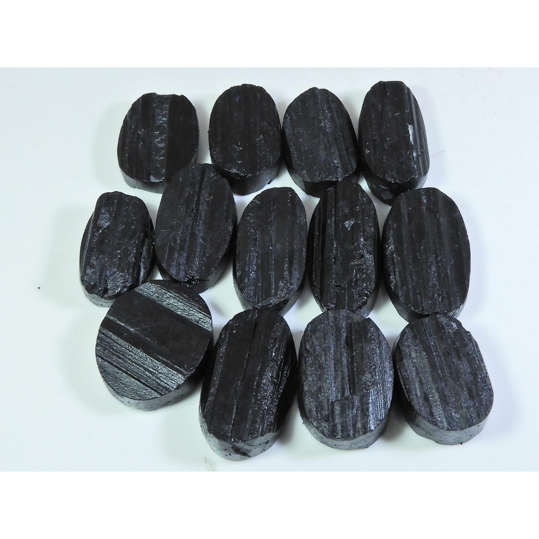 

464 карата. Натуральный черный турмалин овальной формы кабошон рассыпной драгоценный камень лот 13 шт. C-343