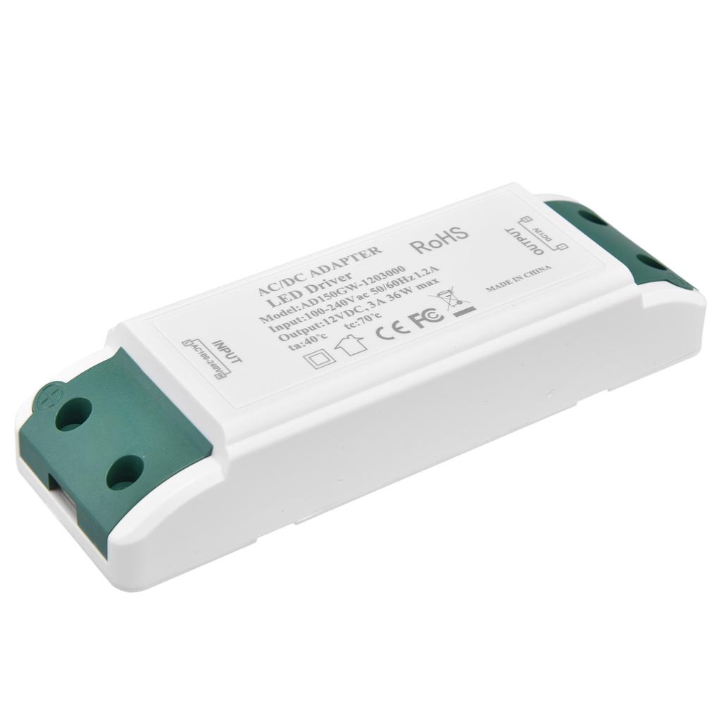 LED Power Driver 12V DC 36W 3A Constant Current Voltage Adapter LED Driver 100 240V