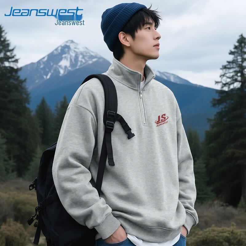 Jeanswest Men s Half-Zip Letter Print Hoodie XL